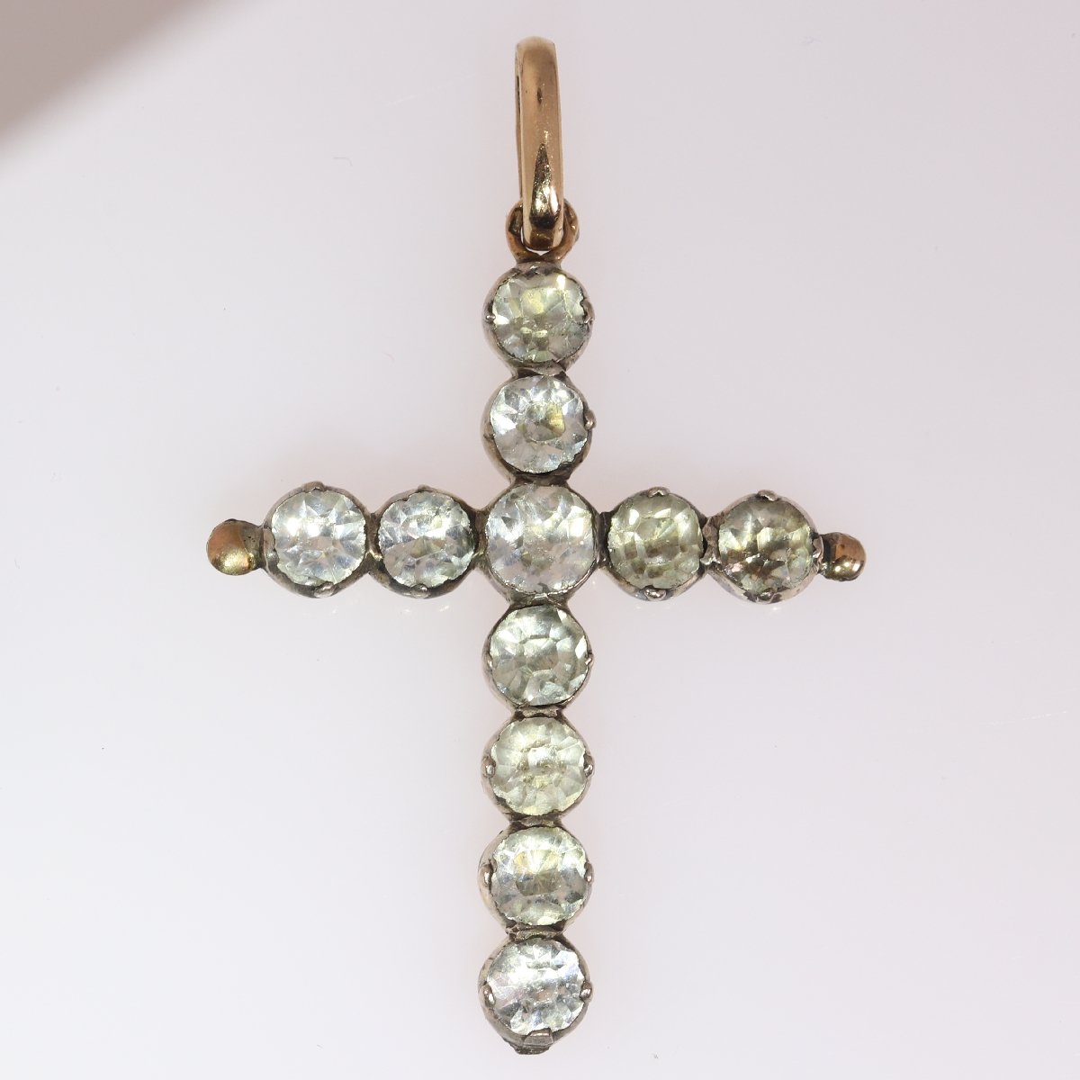 Victorian antique silver on gold cross